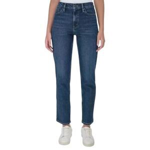 Calvin Klein Women’s High Rise Straight Leg Jeans Dark Blue Size 12 Denim NEW